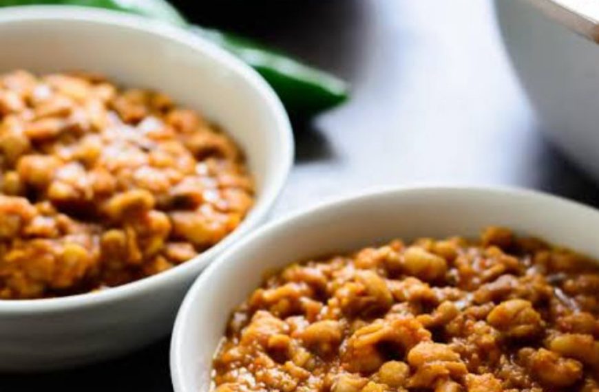 Easy beans and plantain porridge recipe.